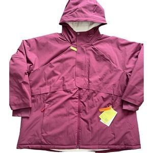 NEW!  Women’s Plus Size Winter Jacket w/ Hood - All In Motion 4X Maroon